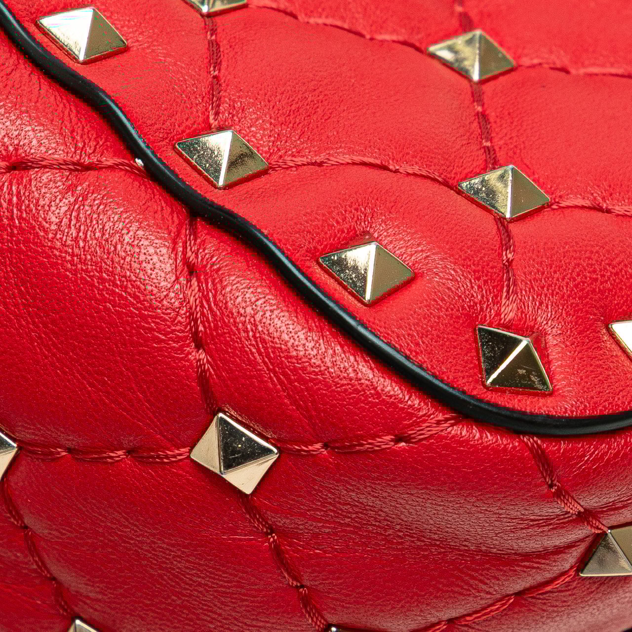 Valentino Nappa Rockstud Spike Vertical Satchel Rood