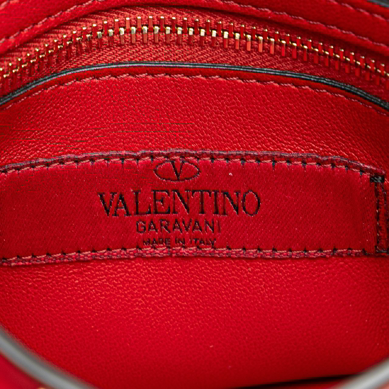 Valentino Nappa Rockstud Spike Vertical Satchel Rood
