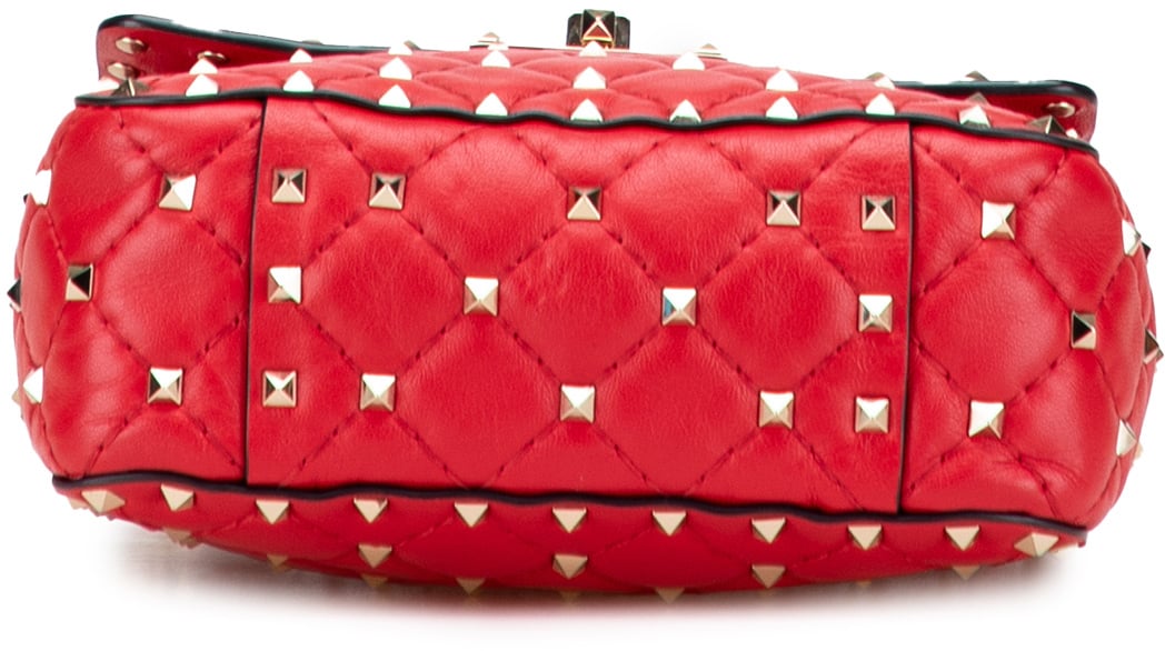 Valentino Nappa Rockstud Spike Vertical Satchel Rood
