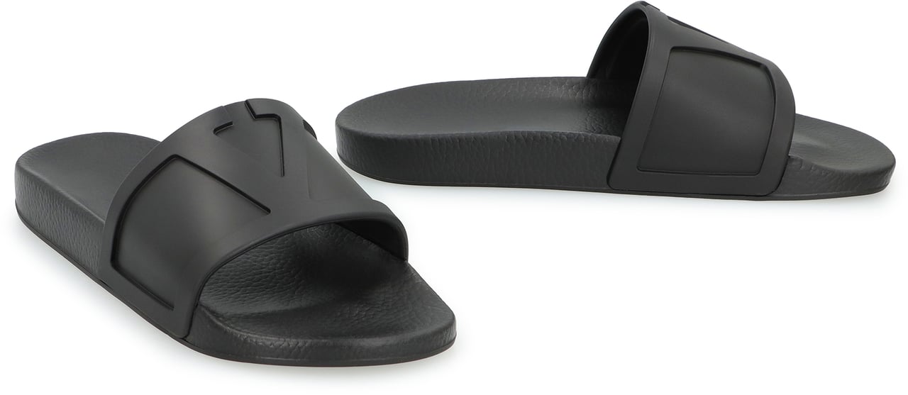 Valentino Coolside Rubber slides Zwart
