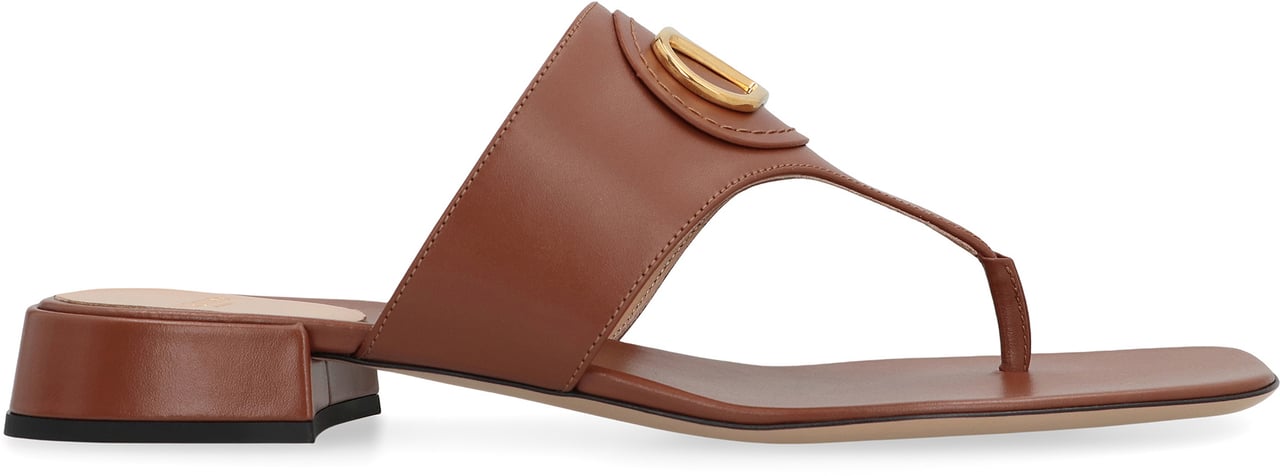 Valentino VLogo Signature Leather slides Bruin