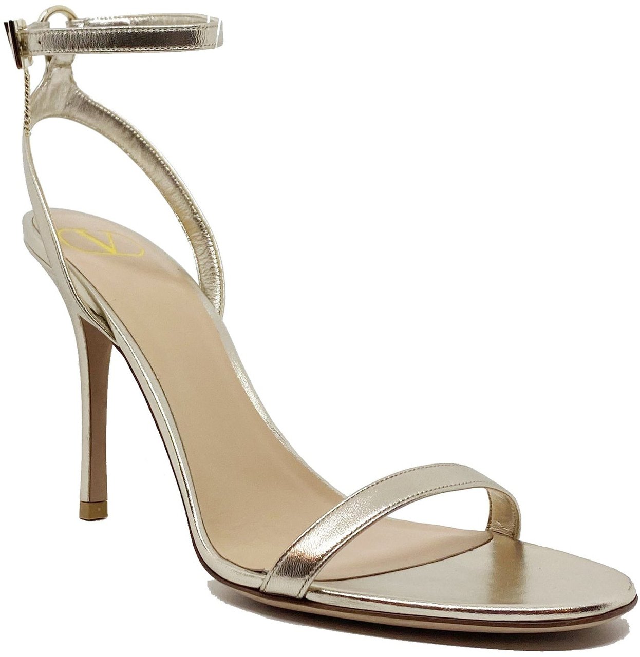 Valentino Leather Heel Sandals Goud
