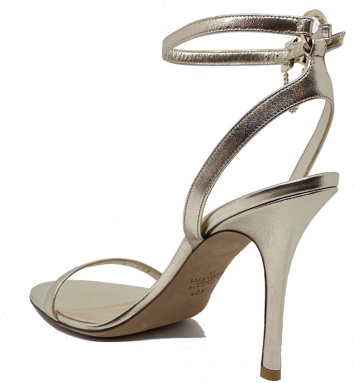Valentino Leather Heel Sandals Goud