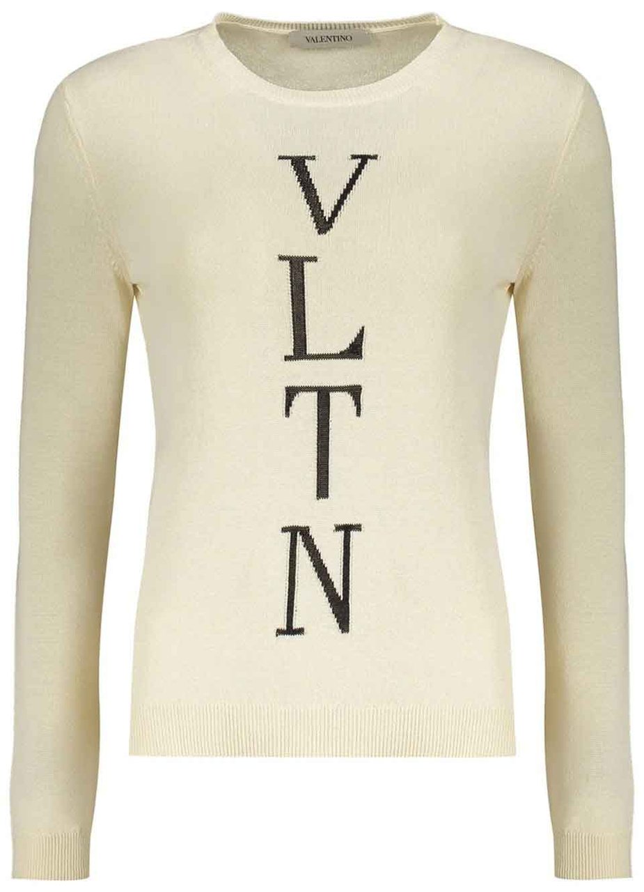 Valentino Valentino Garavani Logo Sweater Beige