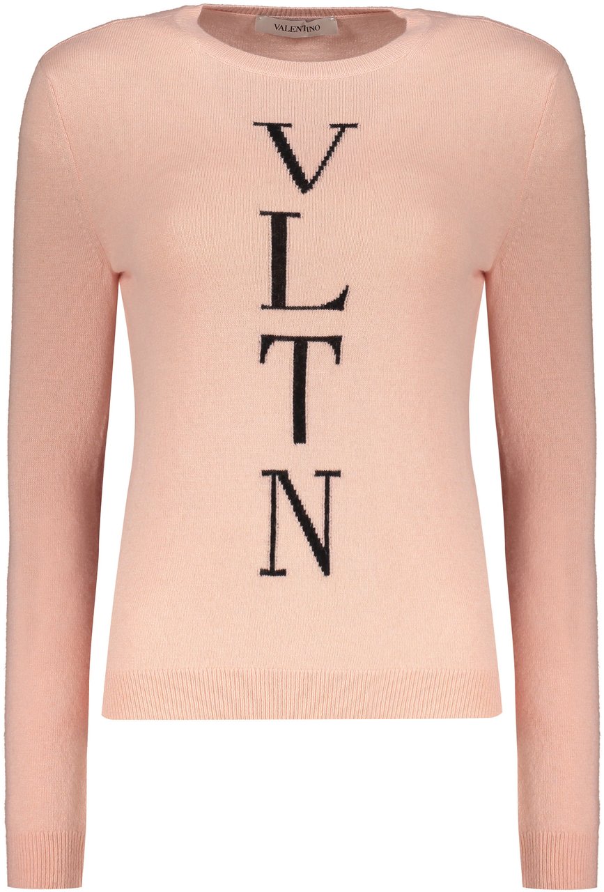 Valentino Long sleeve crew-neck sweater Roze