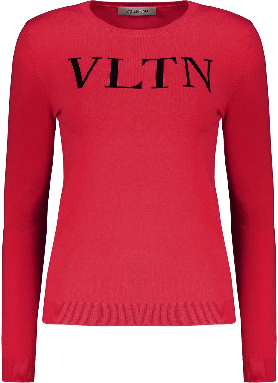 Valentino Long sleeve crew-neck sweater Rood