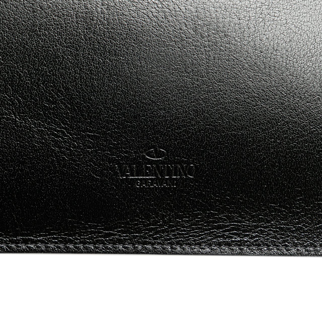Valentino Leather VRing Neck Pouch Zwart