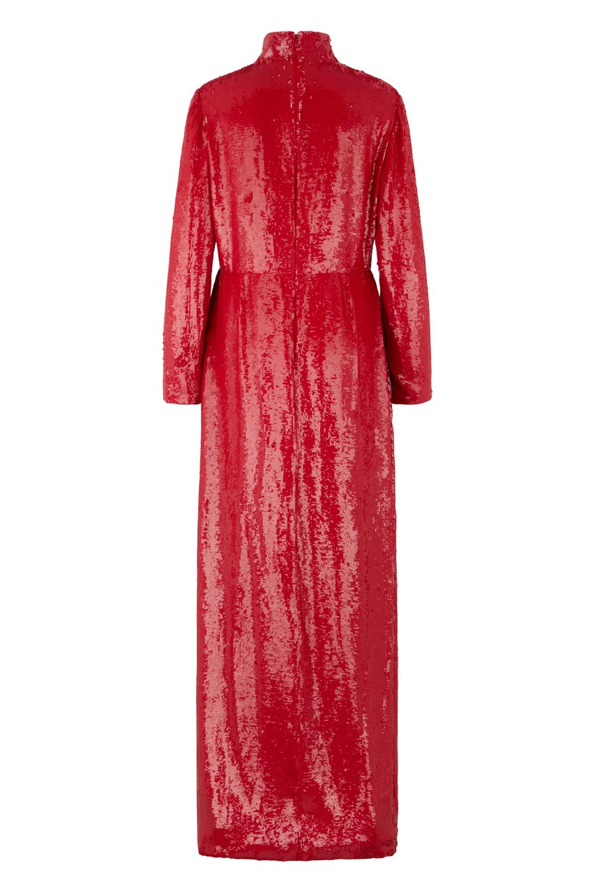 Valentino Elegant long red dress with long sleeves Rood
