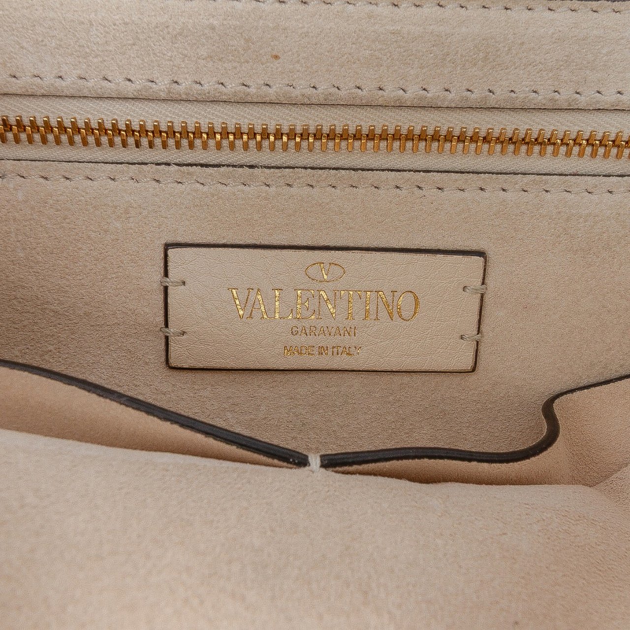 Valentino Large Grained Calfskin Roman Stud Satchel Wit