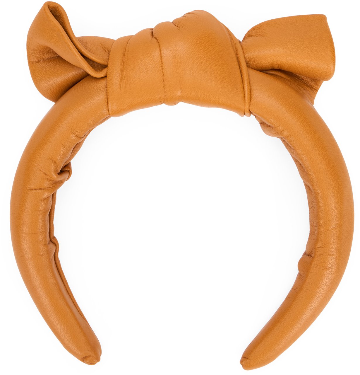 Valentino Elegant hairband made of camel-colored leather, elegant and versatile. Lichtblauw