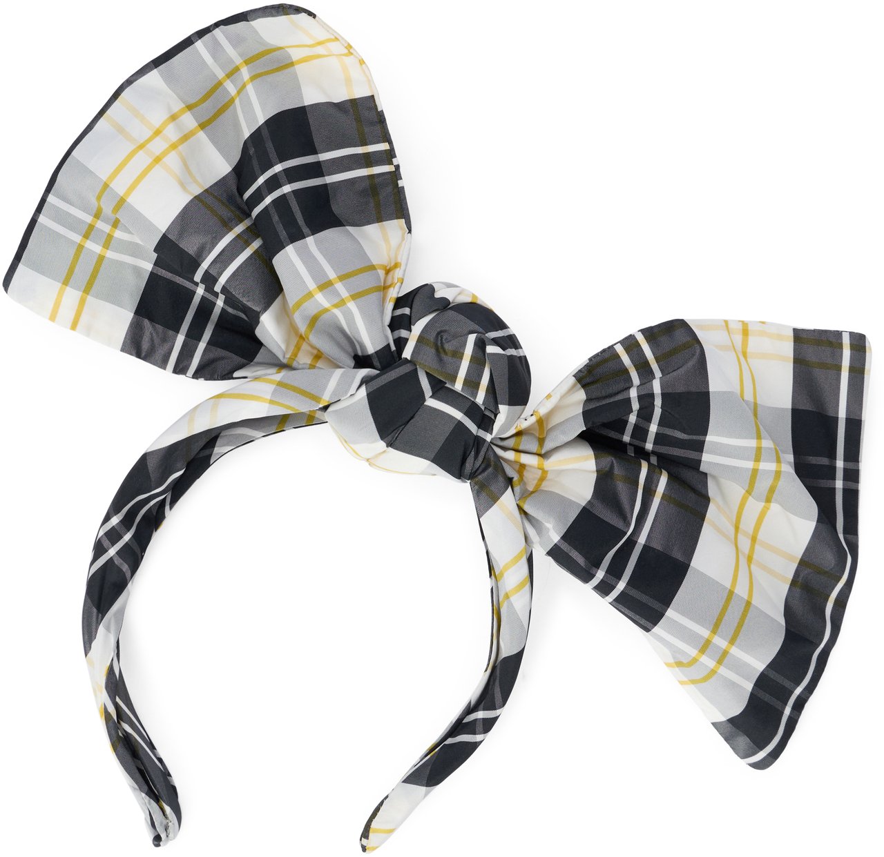 Valentino Headband for hair in shades of cream white, black and yellow with a large decorative bow. Neutraal