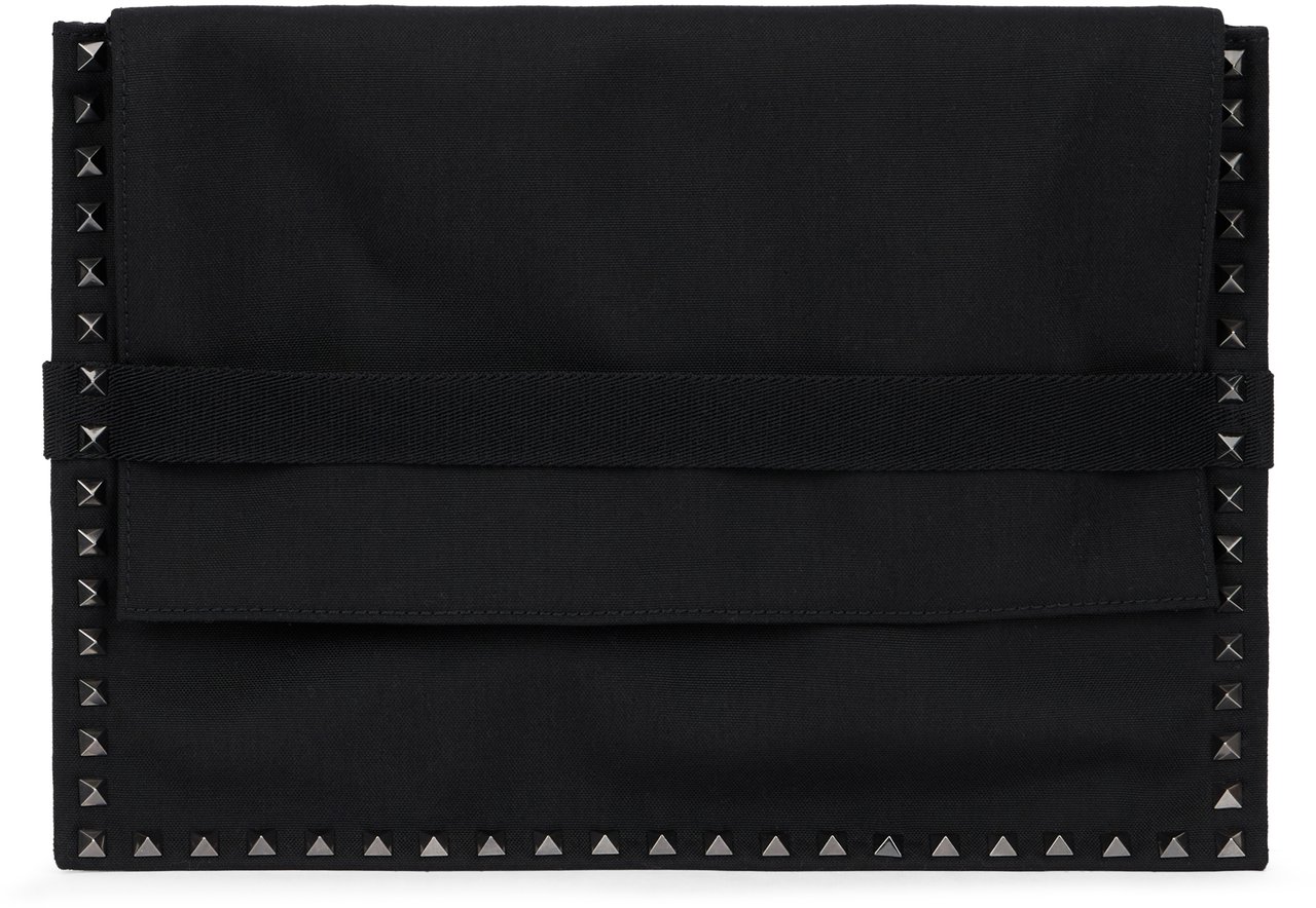 Valentino Canvas flat clutch Zwart