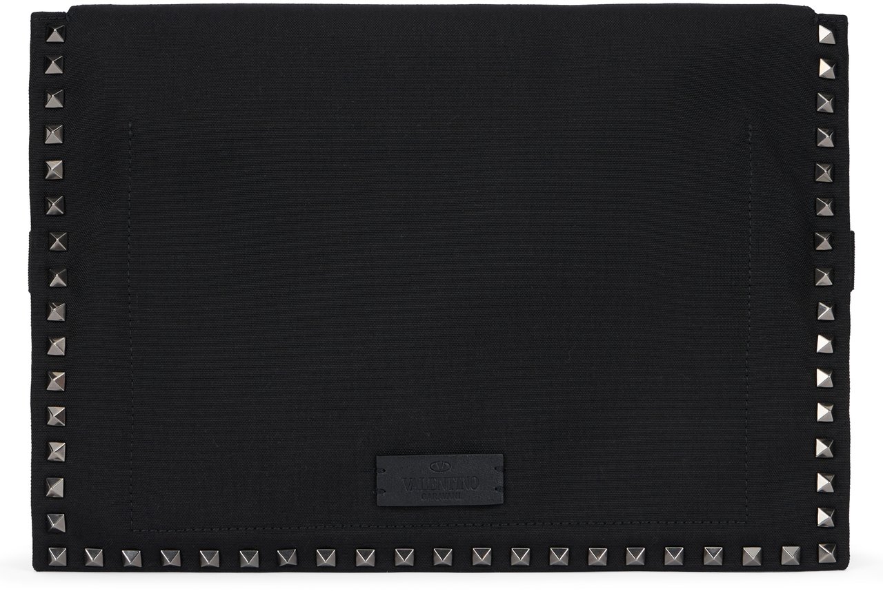 Valentino Canvas flat clutch Zwart
