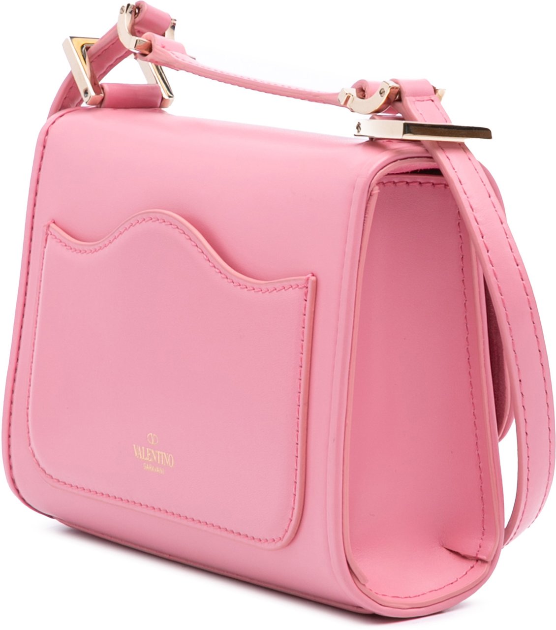Valentino Small Leather VLogo Type Crossbody Roze