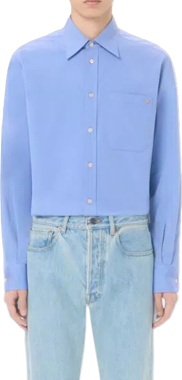 Valentino VGOLD LIGHTWEIGHT OXFORD SHIRT Lichtblauw