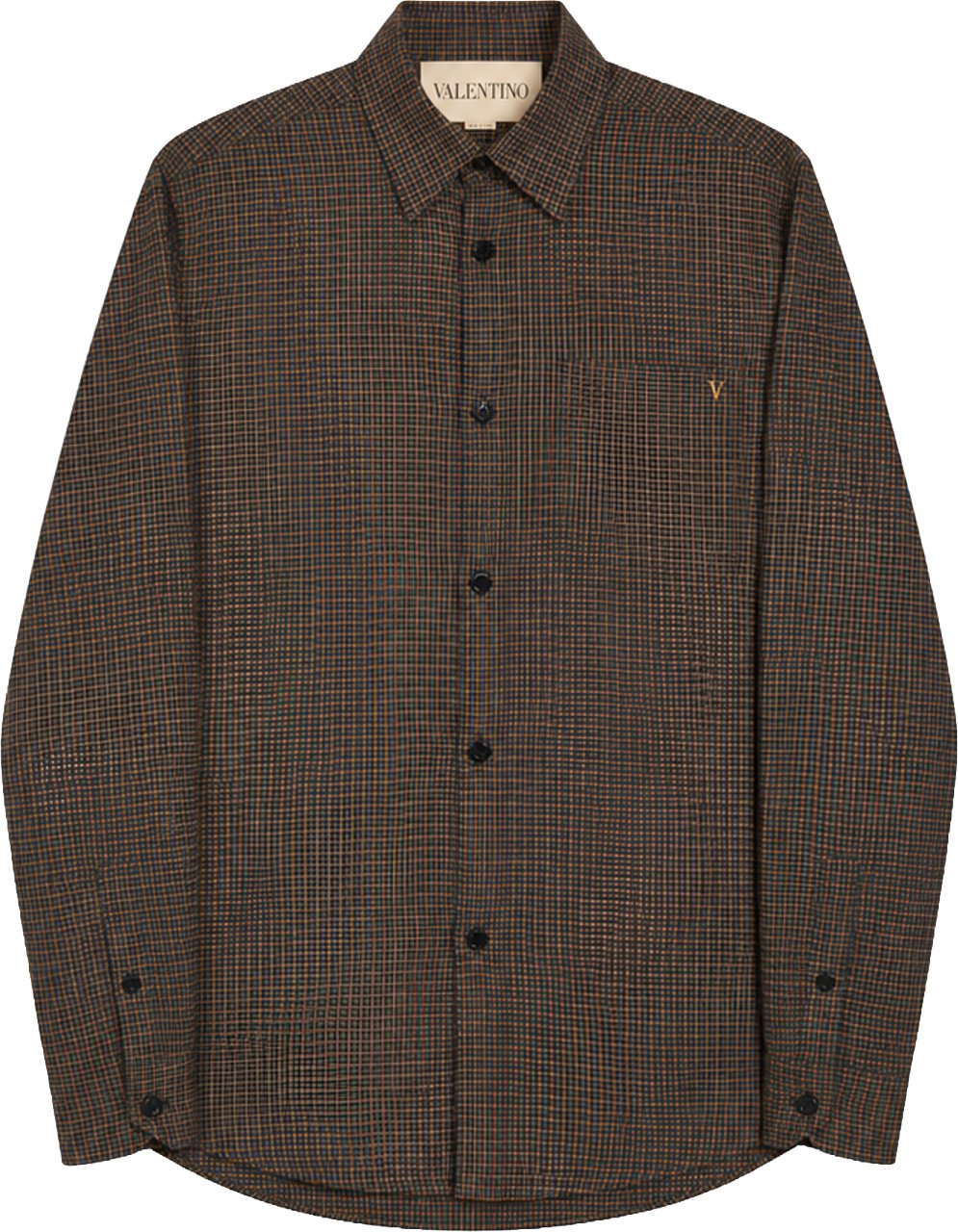 Valentino VGOLD MICRO GINGHAM SHIRT Bruin