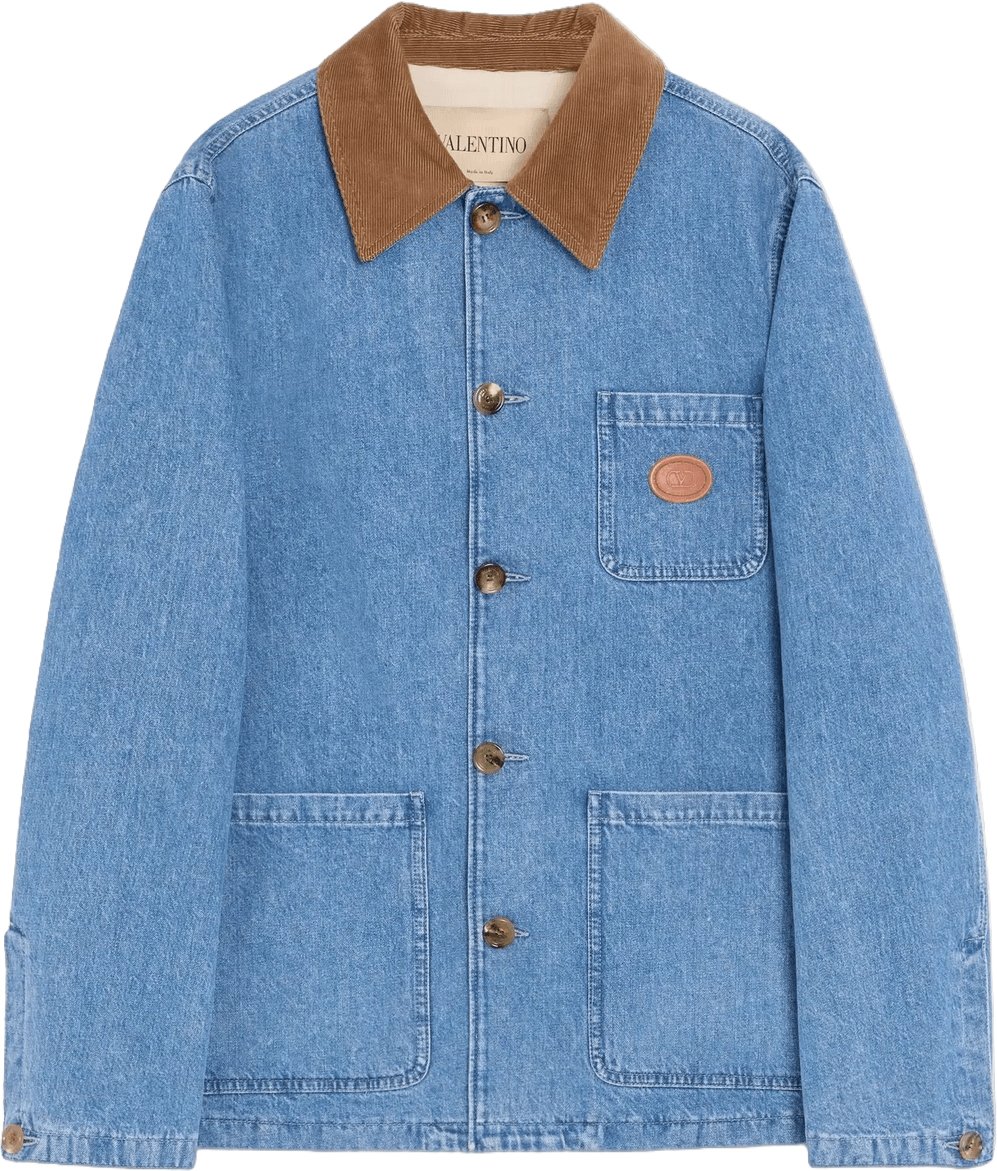 Valentino VLOGO SIGNATURE DENIM COAT Blauw