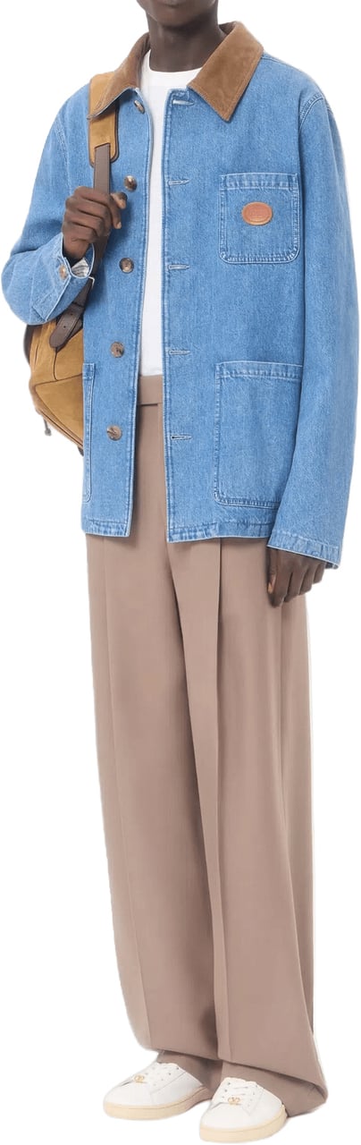 Valentino VLOGO SIGNATURE DENIM COAT Blauw