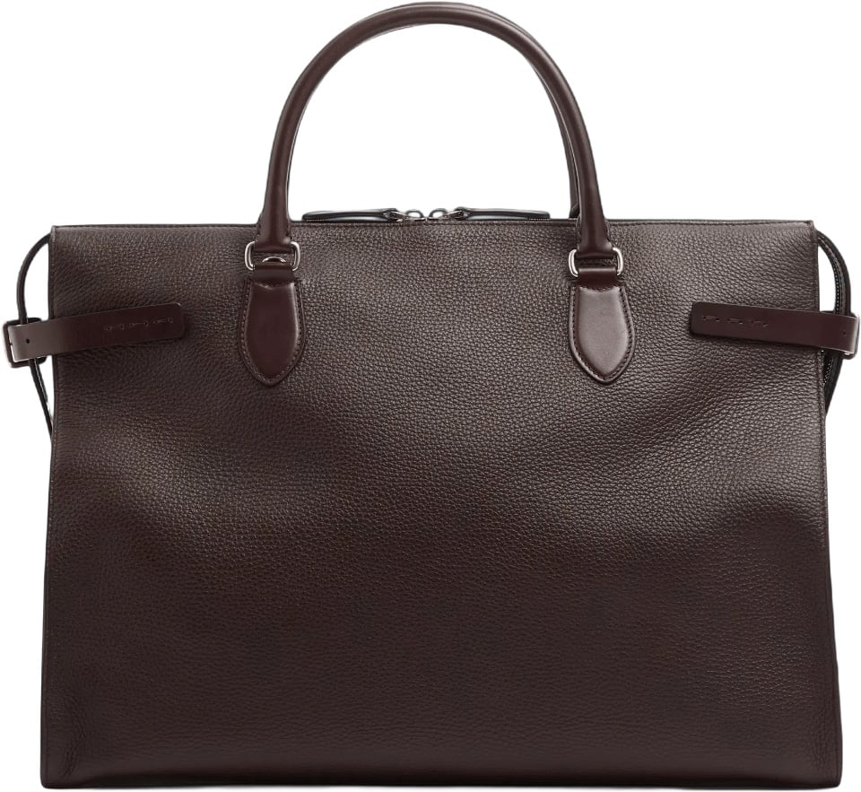 Valentino ANTIBES LARGE DOUBLE HANDLE WEEKEND BAG Bruin