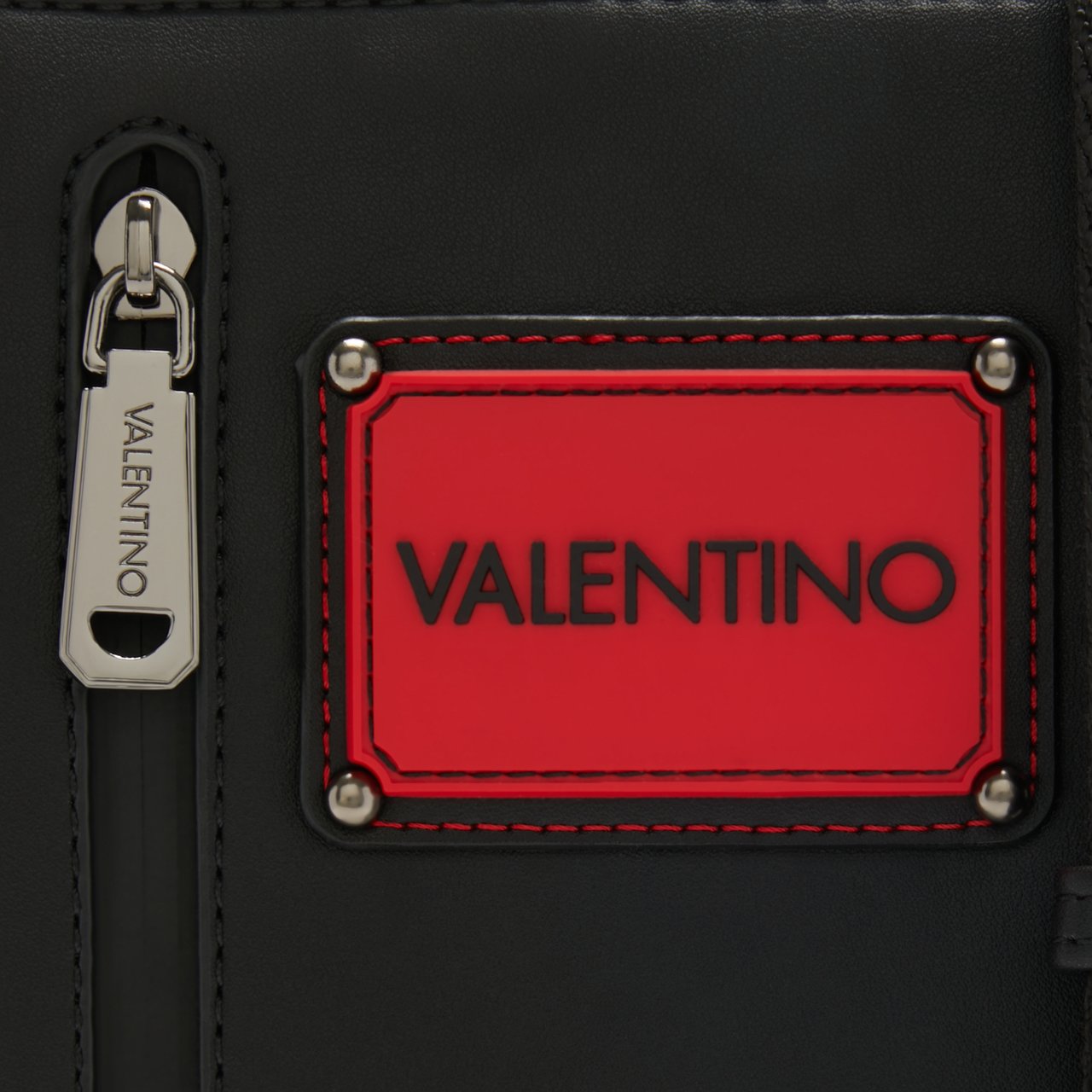 Valentino Nathan Kunstleer Crossbody Tas Zwart