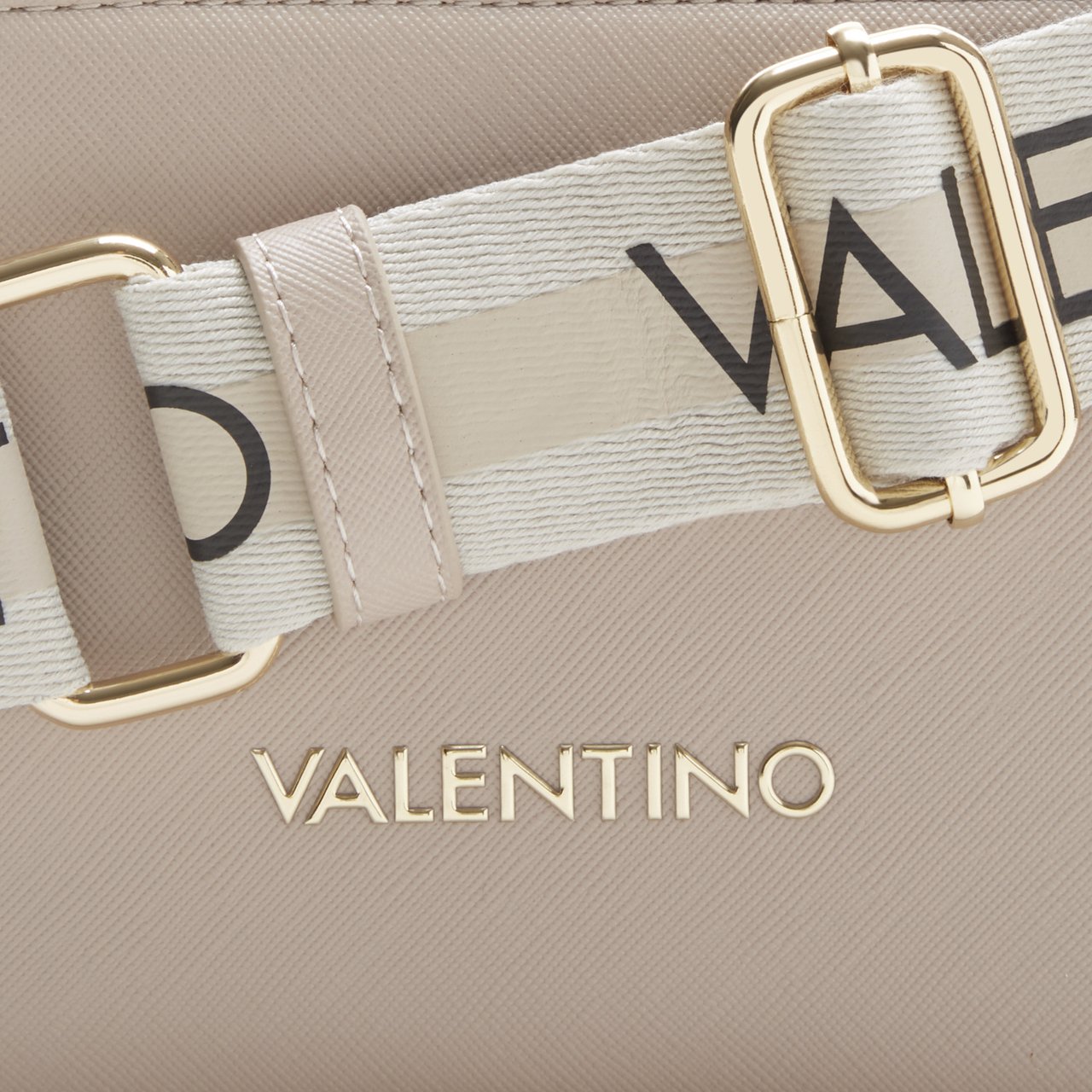 Valentino Zero Re Kunstleer Crossbody Tas Beige