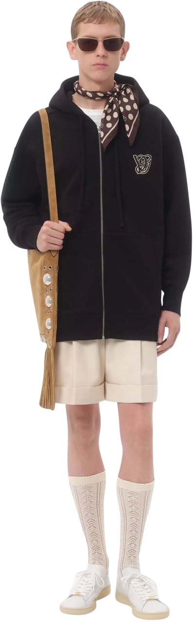Valentino VG LOGO ZIP THROUGH HOODIE Zwart