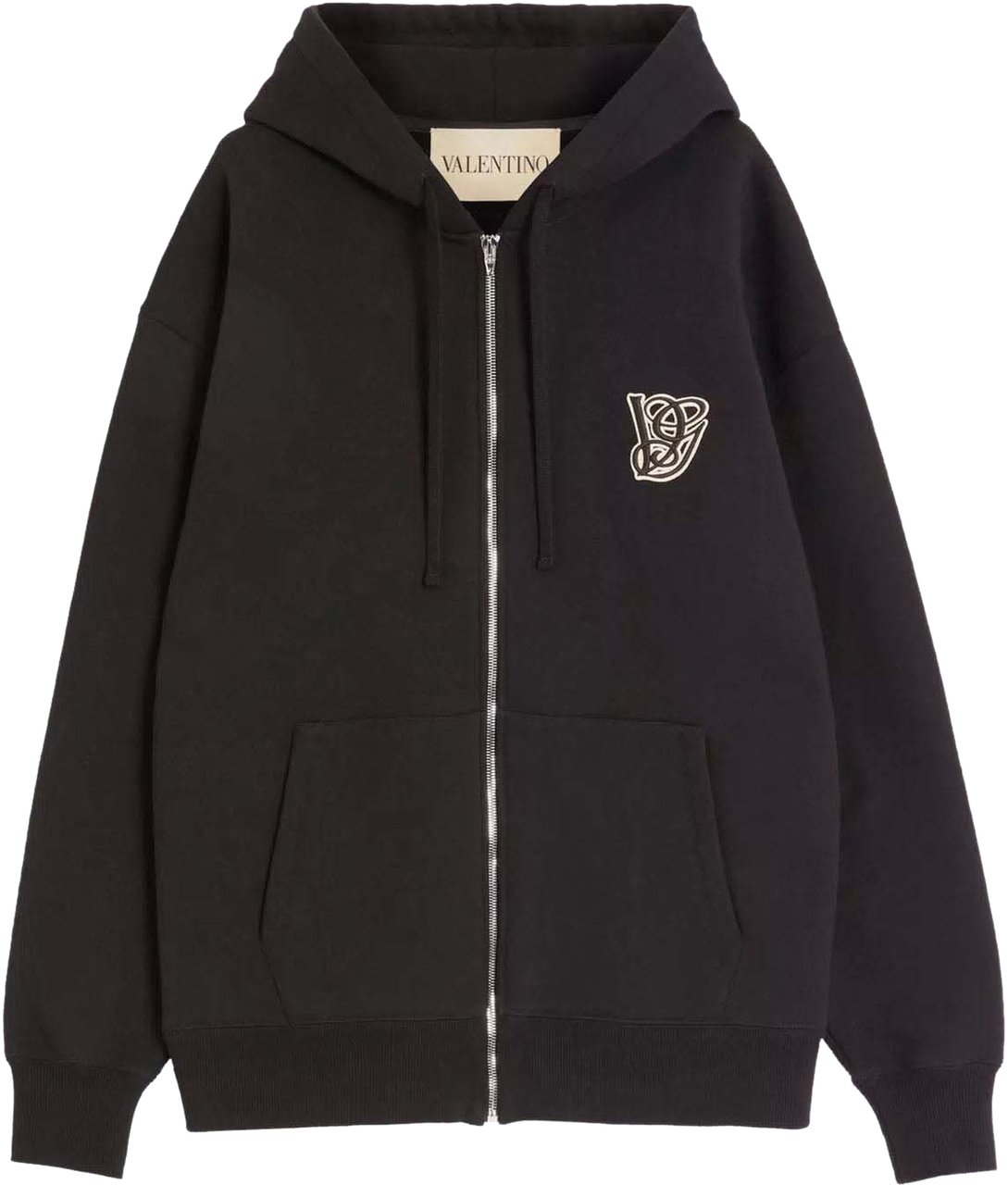 Valentino VG LOGO ZIP THROUGH HOODIE Zwart