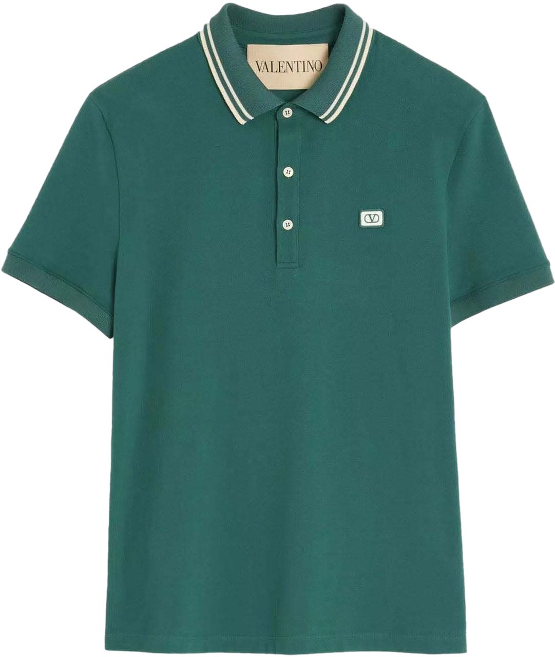 Valentino VLOGO SIGNATURE COTTON PIQUE POLO SHIRT Groen