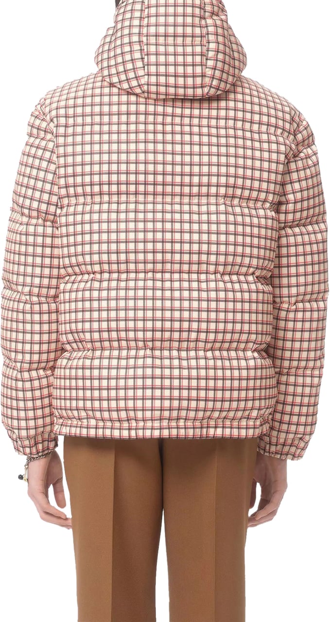 Valentino VLOGO SIGNATURE TECHNO PRINTED CHECK DOWN JACKET Wit