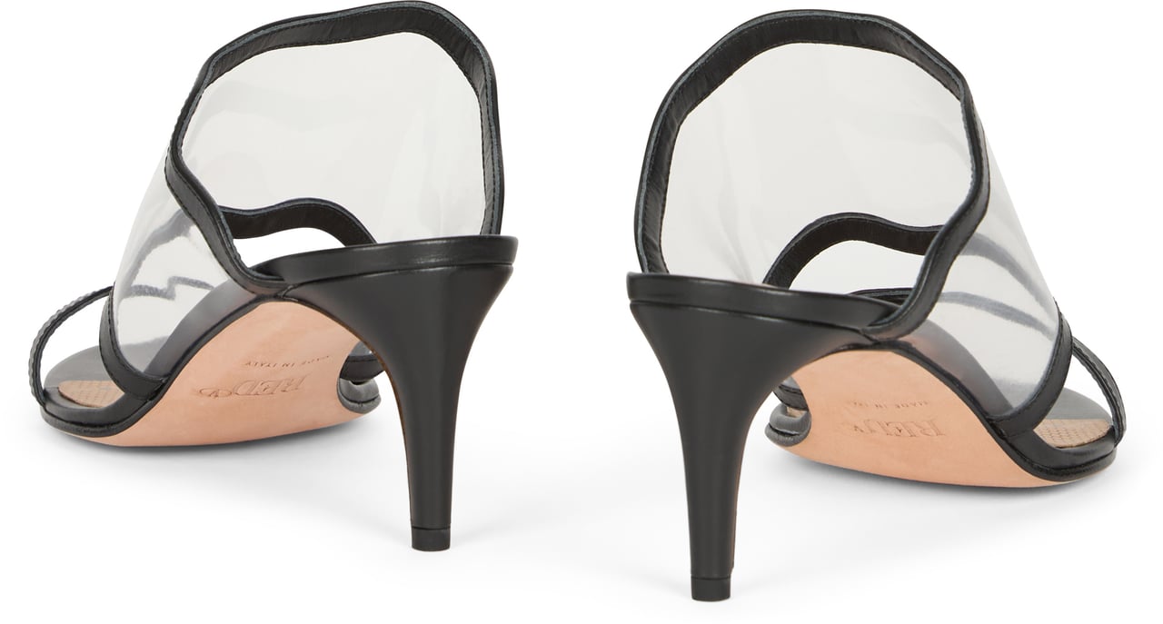 Valentino Elegant black sandal with modern and sophisticated heel Zwart