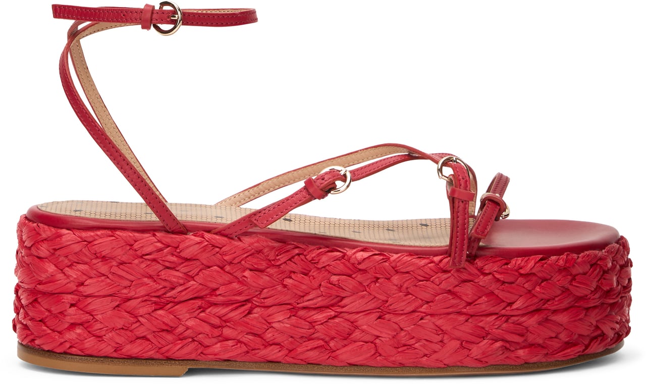 Valentino Red platform sandals with thin straps Rood
