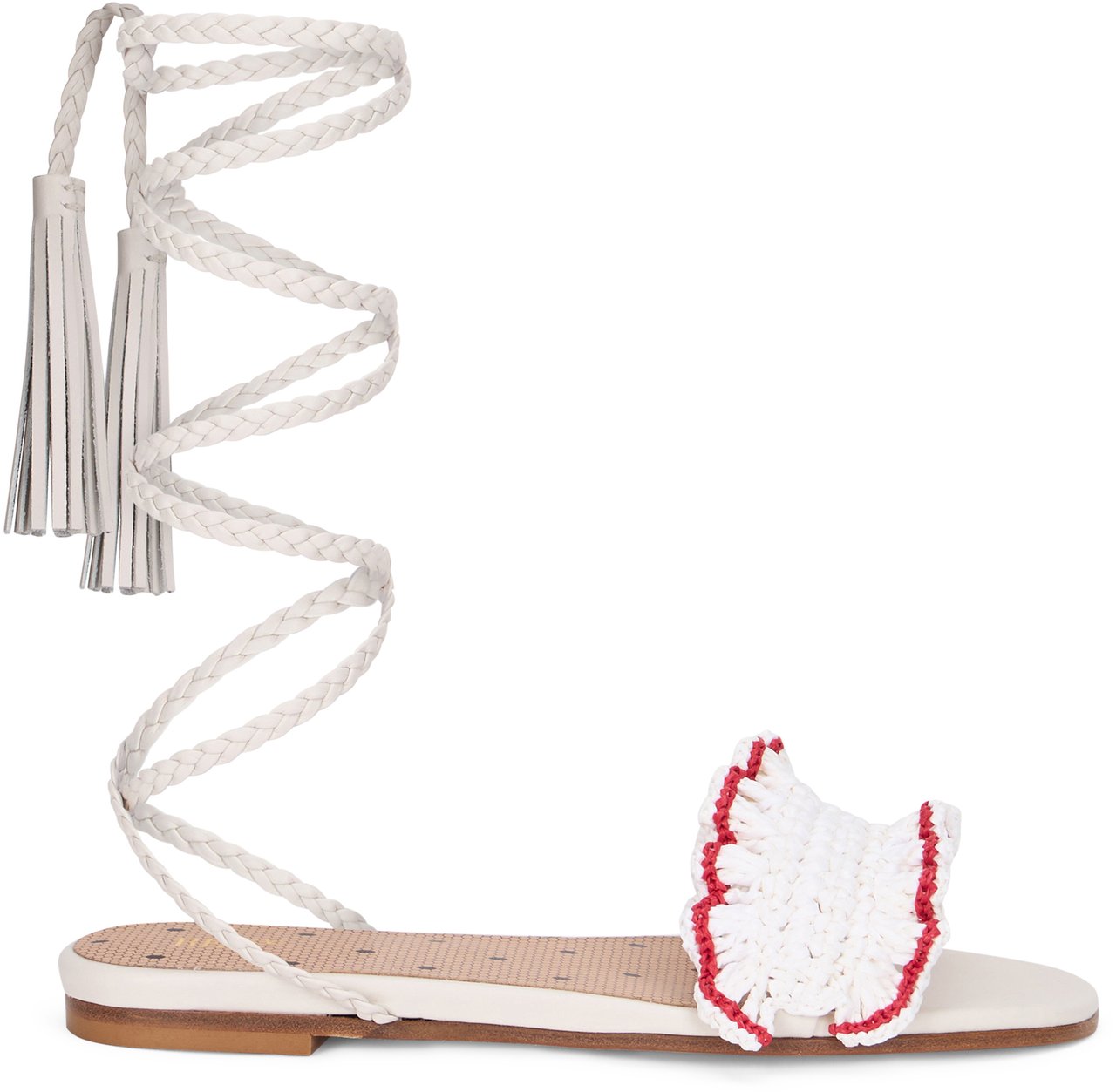 Valentino Elegant minimalist sandals with straps around the calf Wit