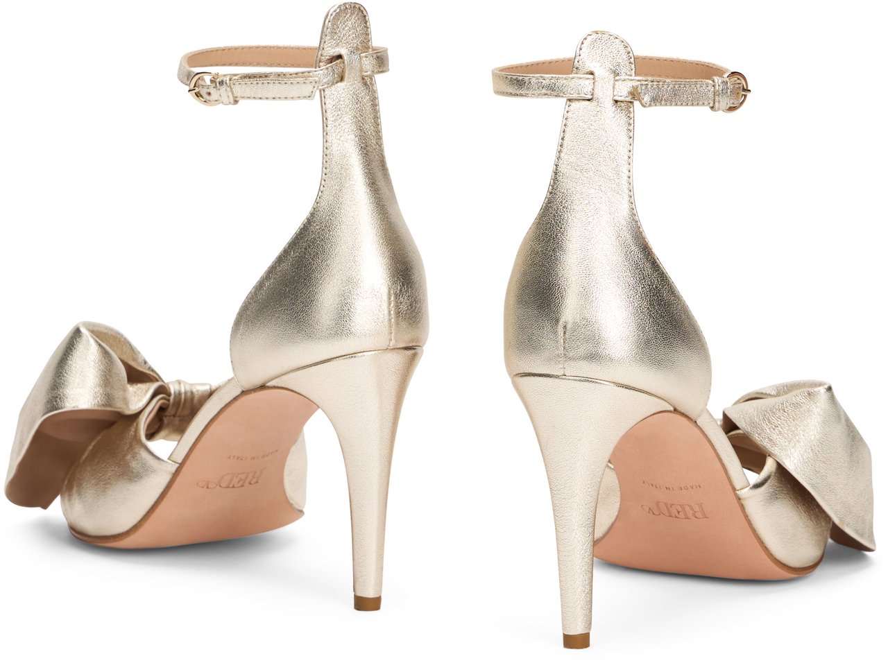 Valentino Heeled sandals in gold color, minimal and chic Grijs