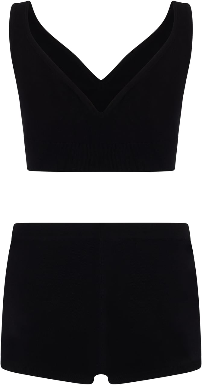 Valentino Set of black top and shorts with a casual and versatile design Zwart