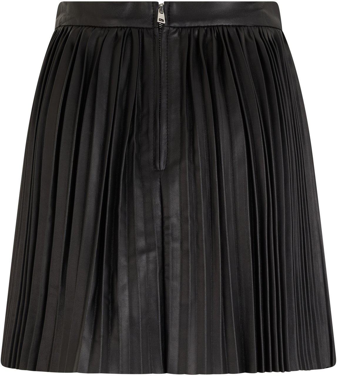 Valentino Black pleated leather skirt, lightweight and versatile Zwart