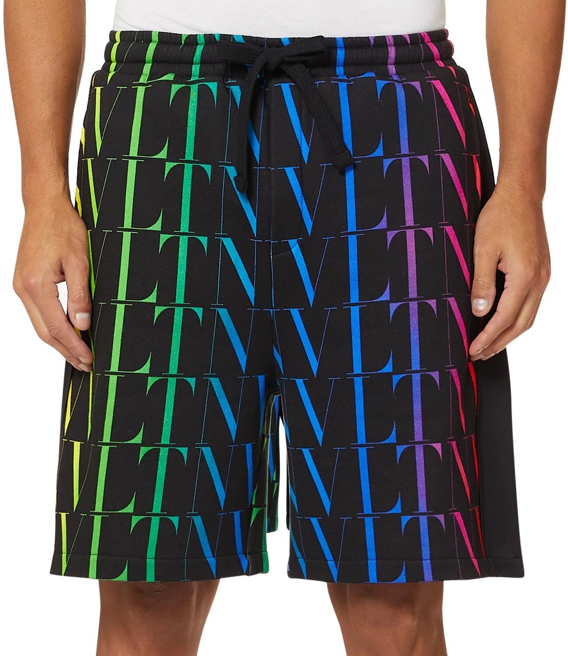 Valentino Valentino Garavani VLNT Jersey Bermuda Shorts Zwart
