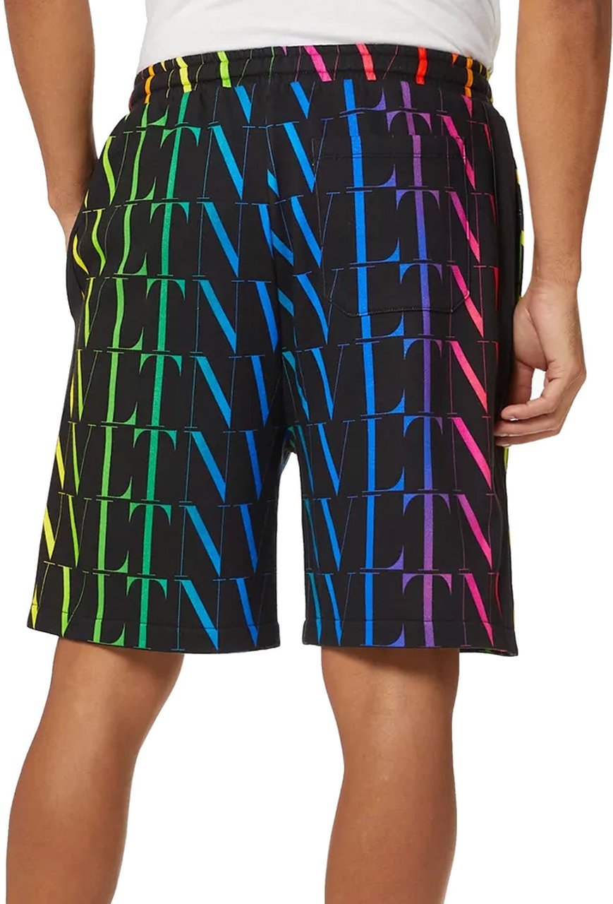 Valentino Valentino Garavani VLNT Jersey Bermuda Shorts Zwart