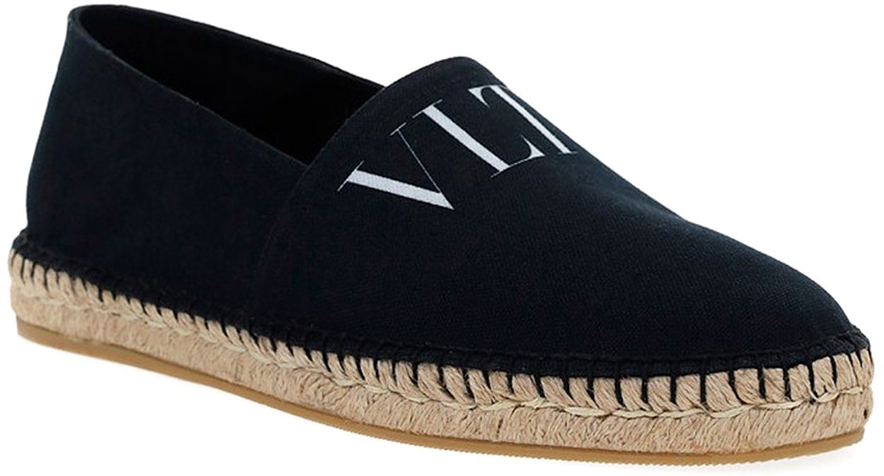 Valentino Valentino Garavani Canvas Logo Espadrillas Zwart