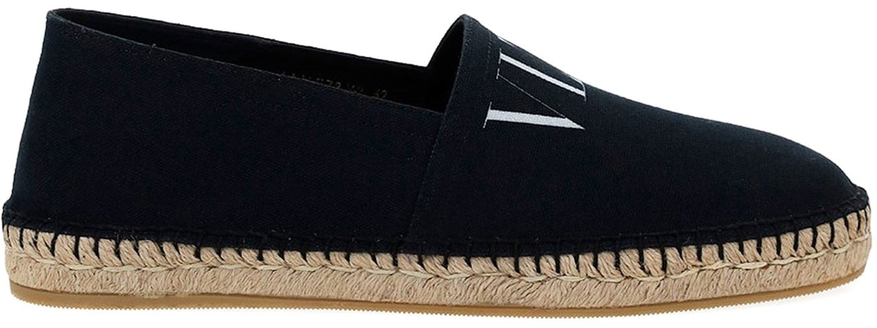 Valentino Valentino Garavani Canvas Logo Espadrillas Zwart