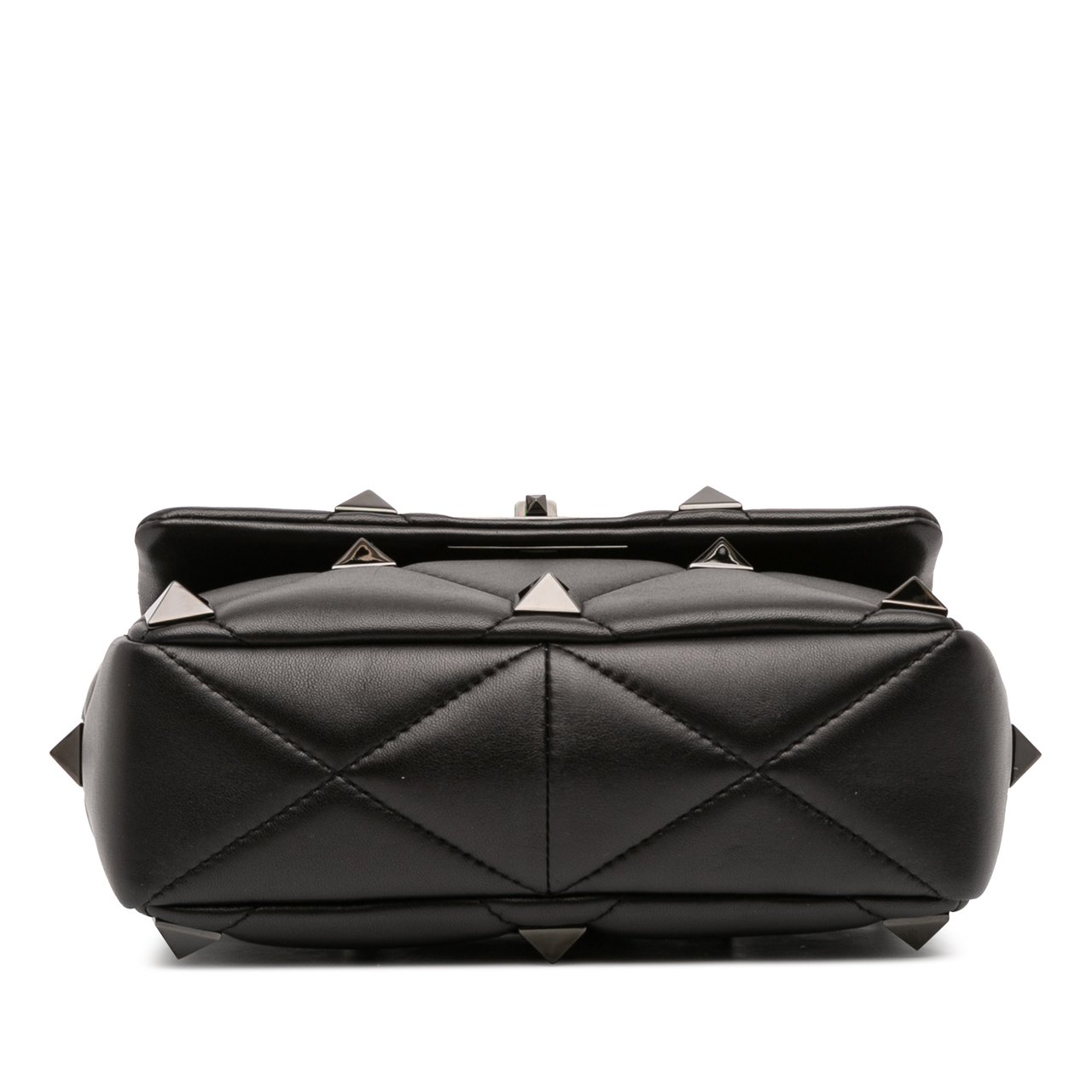 Valentino Medium Nappa Monochrome Roman Stud Satchel Zwart