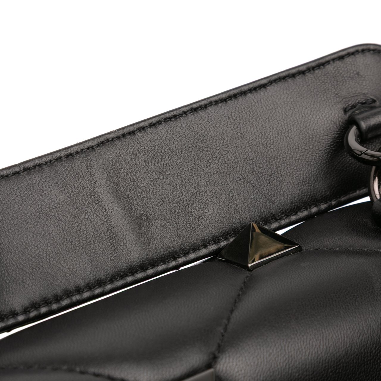 Valentino Medium Nappa Monochrome Roman Stud Satchel Zwart