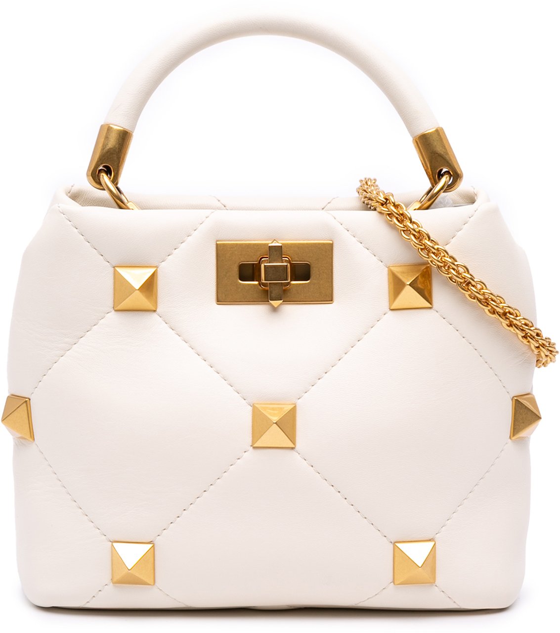 Valentino Small Nappa Roman Stud The Handle Bag Wit
