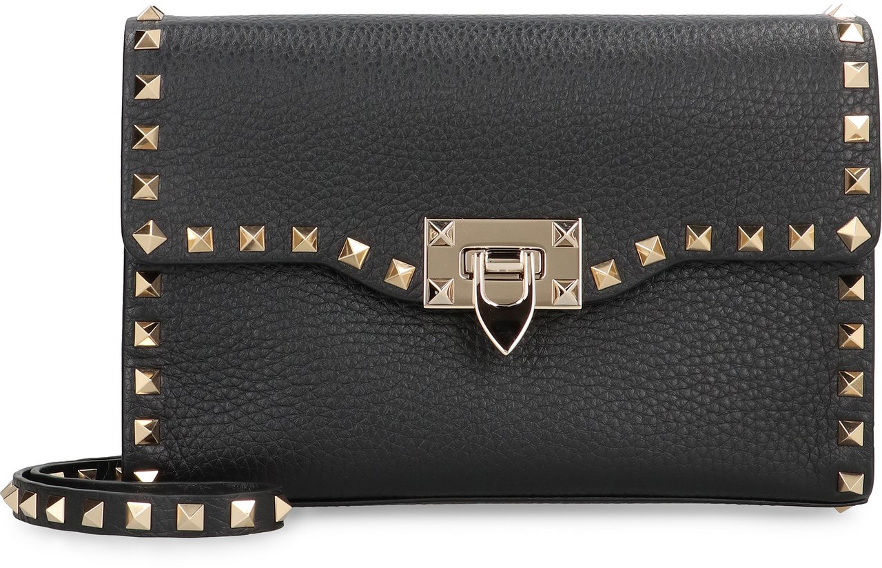 Valentino Rockstud small leather crossbody bag Zwart
