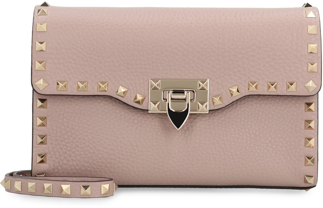 Valentino Rockstud Piccola Leather crossbody bag Neutraal