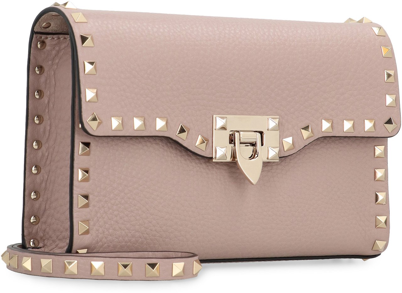 Valentino Rockstud Piccola Leather crossbody bag Neutraal