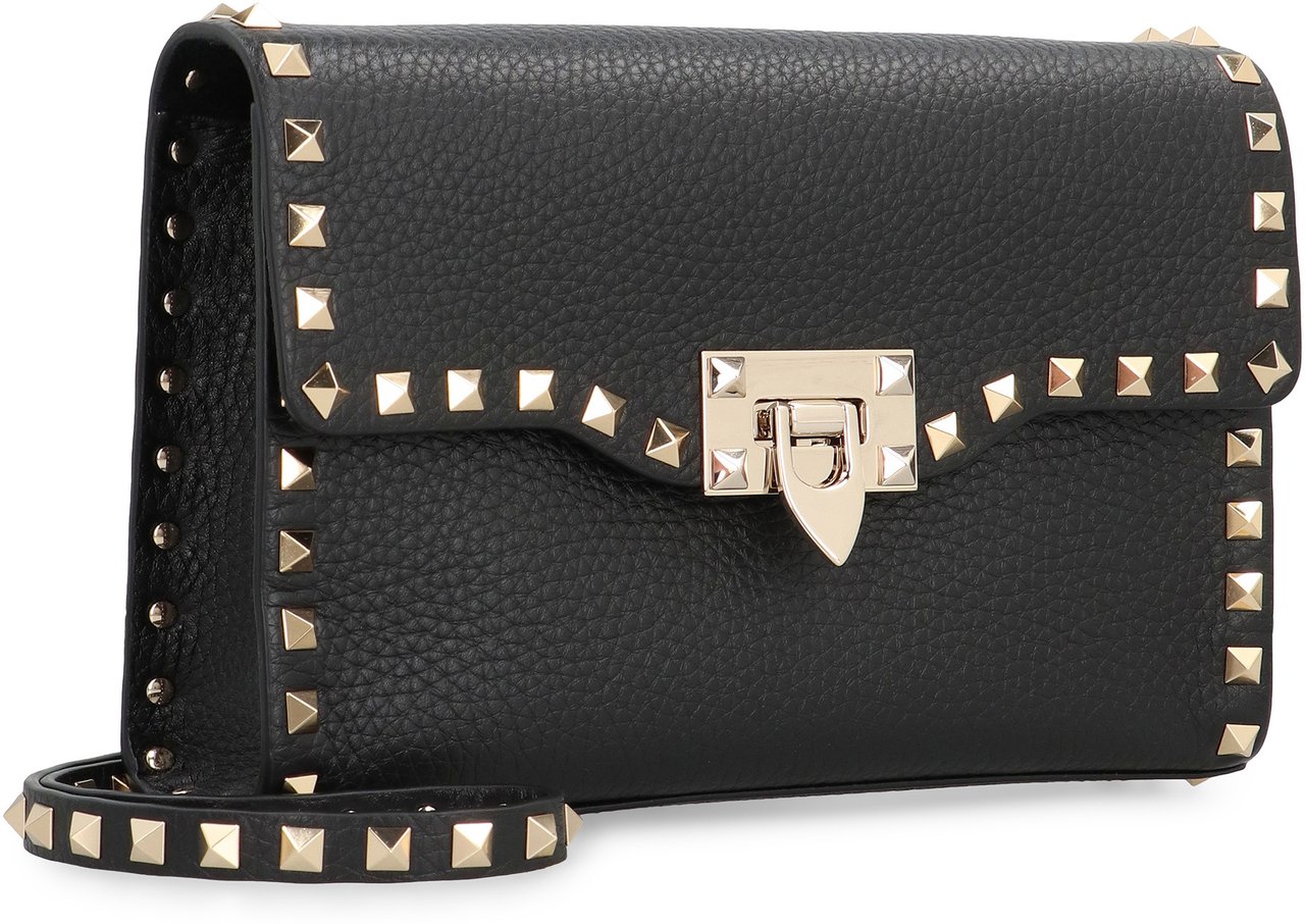 Valentino Rockstud small leather crossbody bag Zwart