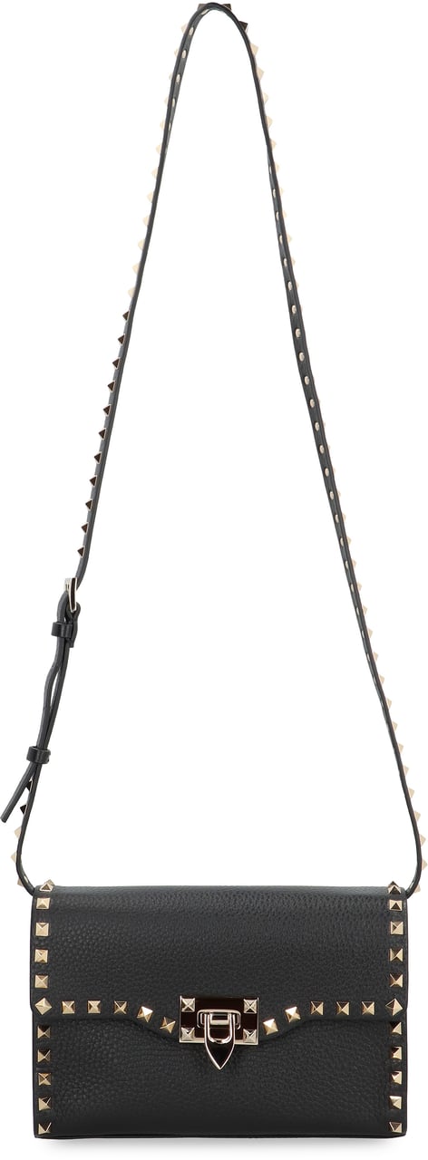 Valentino Rockstud small leather crossbody bag Zwart