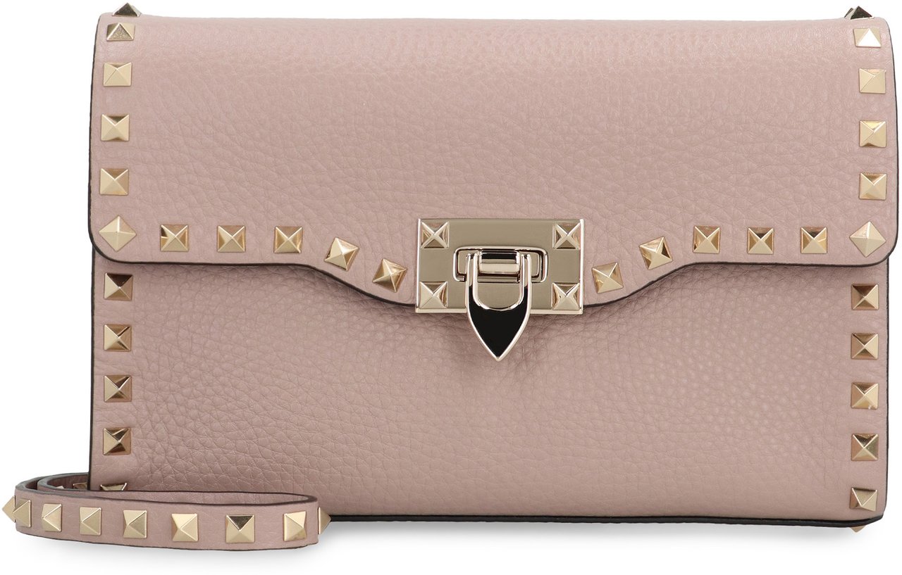 Valentino Rockstud Piccola Leather crossbody bag Neutraal