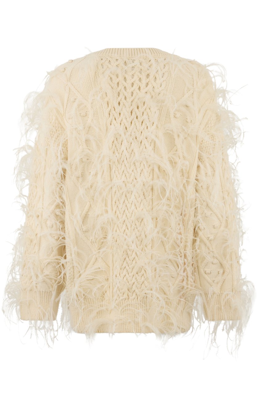 Valentino Sweater with crew neck in virgin wool Neutraal