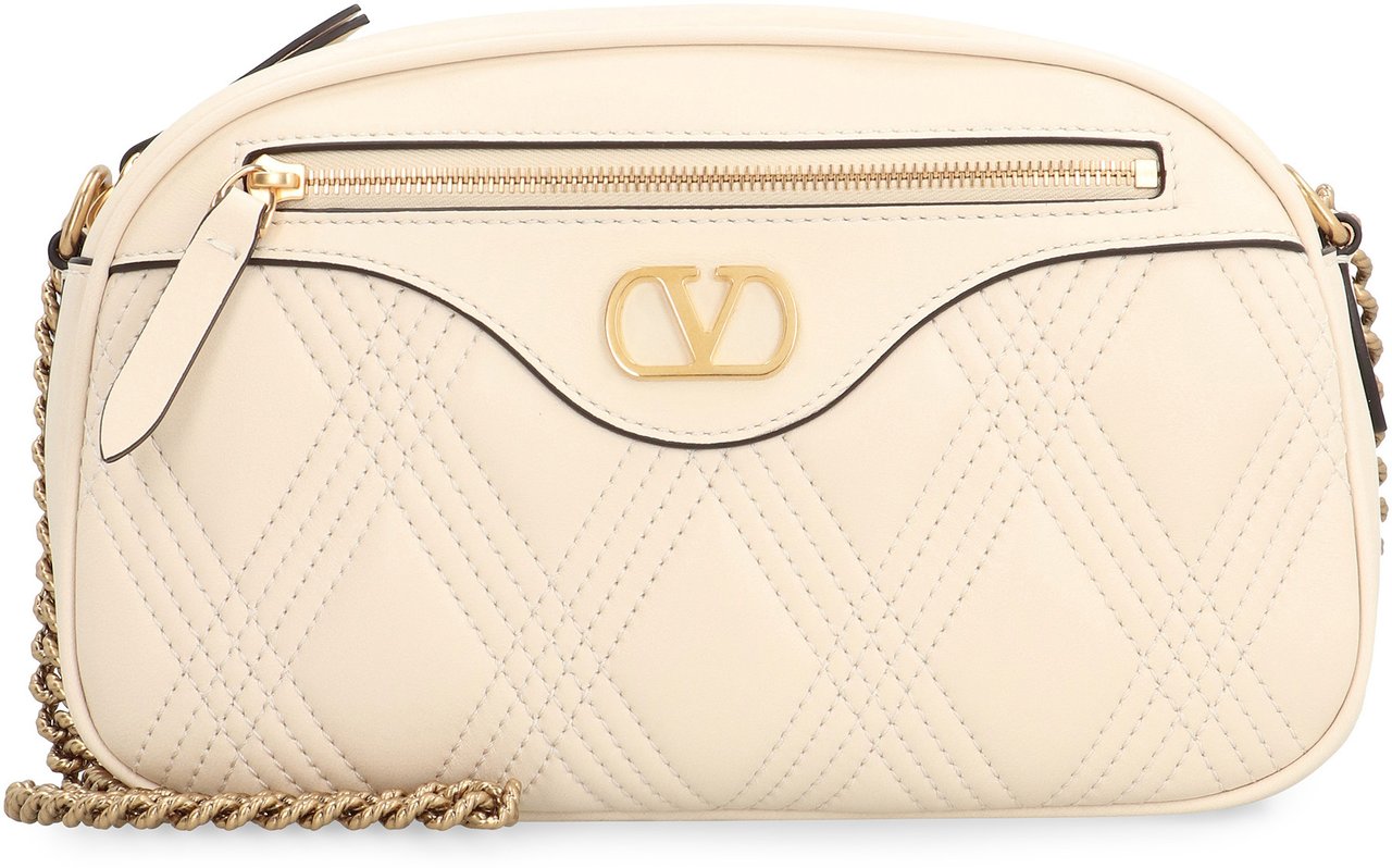 Valentino Quiltie 67 leather shoulder bag Wit